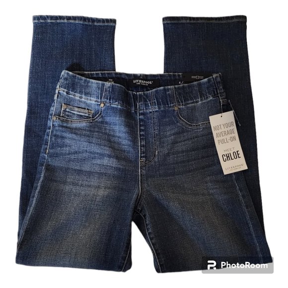 New Ladies Liverpool Los Angeles Chloe Pull-On Jeans - Picture 3 of 5